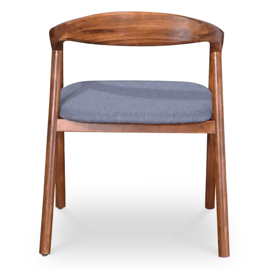 Artson Eetkamerstoel | Walnoot Hout | Grijs Linnen Artson Chair Notenhout Grijs Linnen vooraanzicht