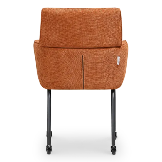 Eetkamerstoel Met Wieltjes Modar | Terracotta Chenille