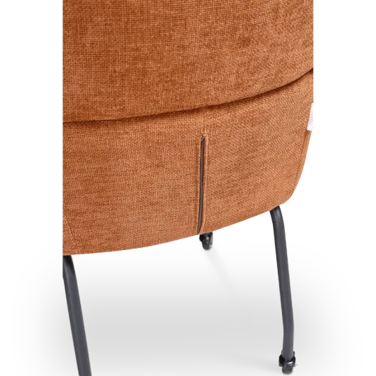 Eetkamerstoel Met Wieltjes Modar | Terracotta Chenille