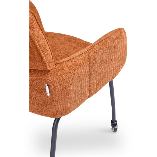 Eetkamerstoel Met Wieltjes Modar | Terracotta Chenille