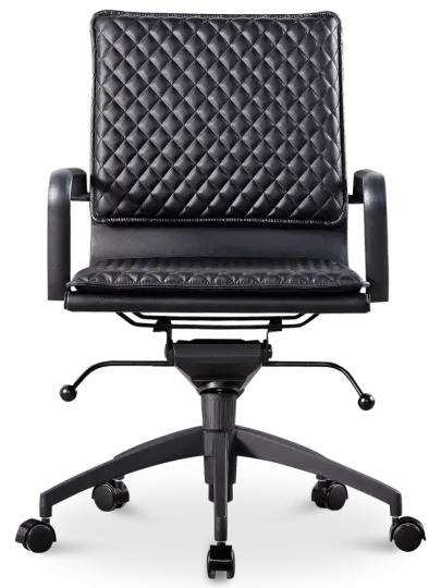 Diamond Softpad Bureaustoel Zwart | Lage Rug