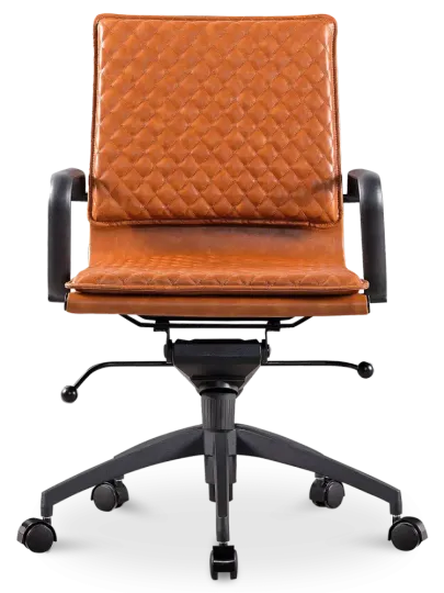 Diamond Softpad Bureaustoel Cognac | Lage Rug Diamond Softpad Bureaustoel Cognac | Lage Rug