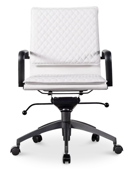 Diamond Softpad Bureaustoel Wit | Lage Rug