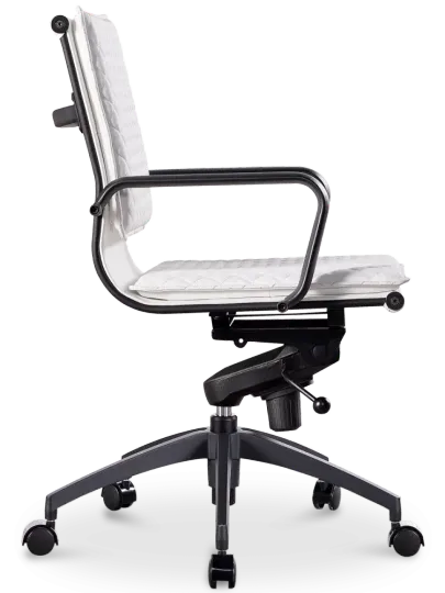 Diamond Softpad Bureaustoel Wit | Lage Rug