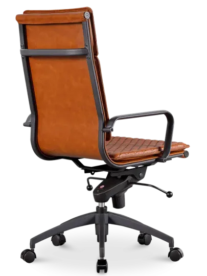 Diamond Softpad Bureaustoel Cognac | Hoge Rug