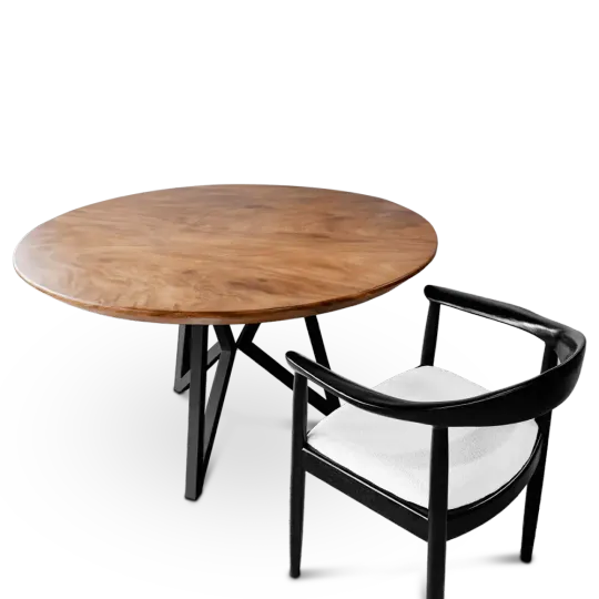 Cavel Ronde Notenhouten Tafel