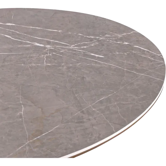 Ronde Tulip Eettafel Antraciet Keramiek | Walnoot Onderstel Ronde Tulip Eettafel Antraciet Keramiek | Walnoot Onderstel