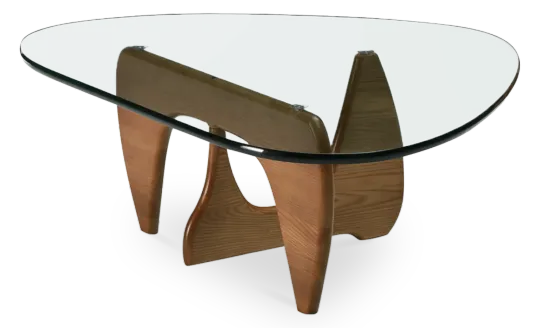 Japandi Salontafel Sabi | Glazen Blad | Walnoot Onderstel