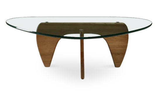 Japandi Salontafel Sabi | Glazen Blad | Walnoot Onderstel
