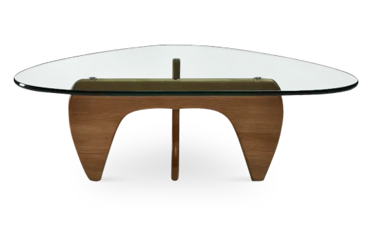 Japandi Salontafel Sabi | Glazen Blad | Walnoot Onderstel