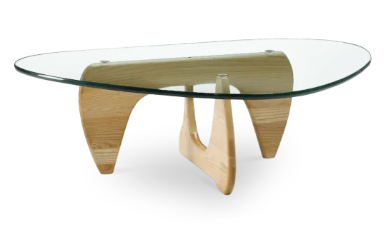 Japandi Salontafel Sabi | Glazen Blad | Essen Onderstel