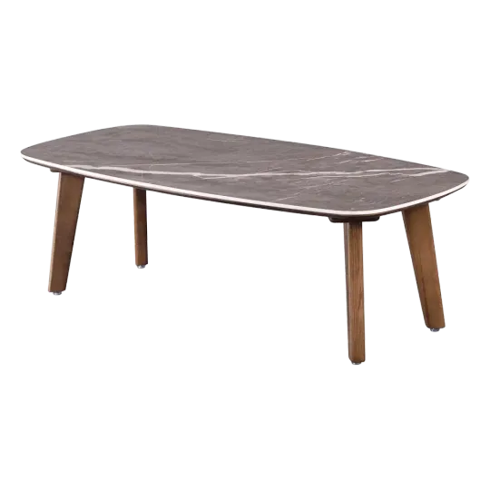 Salontafel Baron Deens Ovaal Antraciet Keramiek | Walnoot Poten Salontafel Baron Deens Ovaal Antraciet Keramiek Walnoot Poten