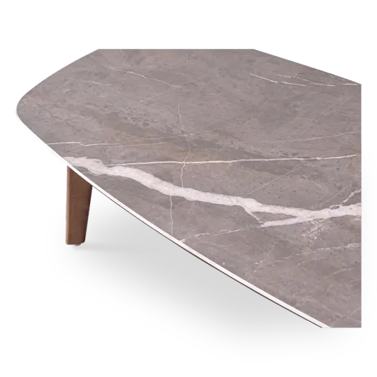 Salontafel Baron Deens Ovaal Antraciet Keramiek | Walnoot Poten Salontafel Baron Deens Ovaal Antraciet Keramiek | Walnoot Poten