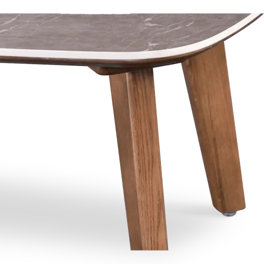 Salontafel Baron Deens Ovaal Antraciet Keramiek | Walnoot Poten Salontafel Baron Deens Ovaal Antraciet Keramiek | Walnoot Poten