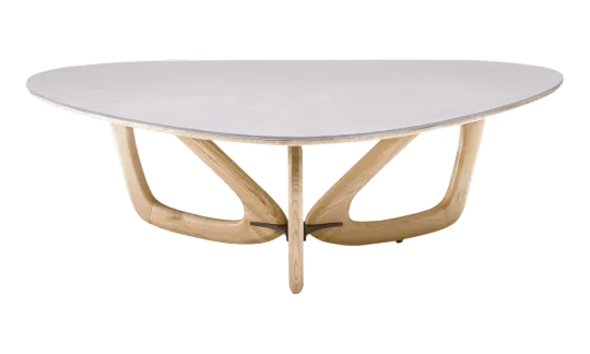 Japandi Salontafel Butterfly | Wit Keramiek | Essen Onderstel