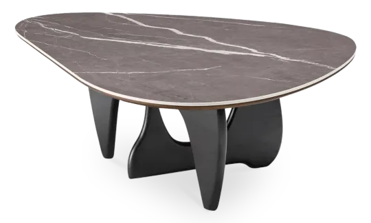 Japandi Salontafel Sabi | Antraciet Keramiek | Zwart Onderstel Japandi Salontafel Sabi | Antraciet Keramiek | Zwart Onderstel