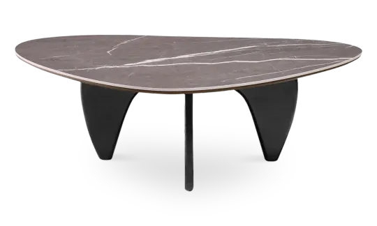 Japandi Salontafel Sabi | Antraciet Keramiek | Zwart Onderstel Japandi Salontafel Sabi | Antraciet Keramiek | Zwart Onderstel