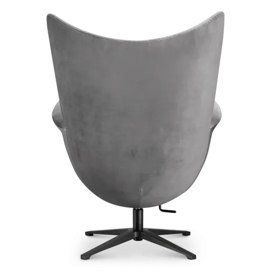 Flag Chair Zilver Grijs Velvet Flegg Chair Zilver Grijs Zwart Onderstel achteraanzicht