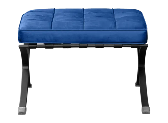 Paviljoen Ottoman Blauw Velvet | Zwart Frame Paviljoen Ottoman Kings Blue Velvet | Black Frame