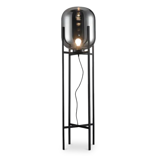 Vloerlamp Bowl Smoky | Zwart