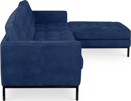 Florence Knoll Hoekbank Kings Blue Velvet (Hoek Links)