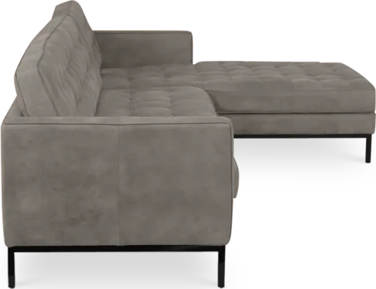 Italo Hoekbank Elegant Silver Grey Velvet (Hoek Links)