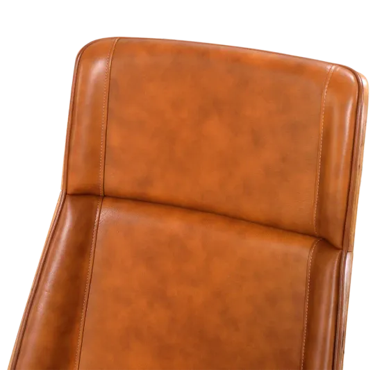 Bureaustoel Charles Cognac Leer, Essen Hout