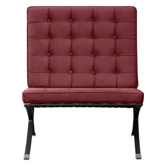 Barcelona Chair XL Bordeaux Red Velvet | Black Frame