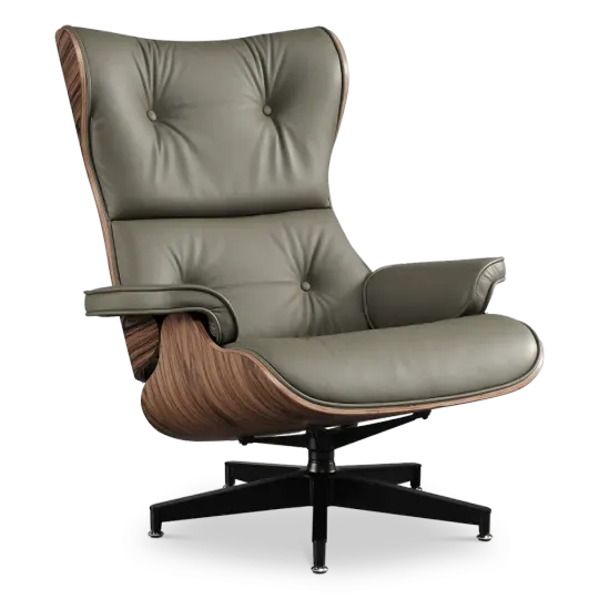 Cavel Lounge Chair Olijf Groen Leer | Naturel Palissander Schalen Cavel Lounge Chair Olijf Groen Leer | Naturel Palissander Schalen