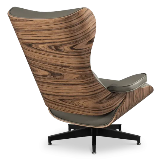 Cavel Lounge Chair Olijf Groen Leer | Naturel Palissander Schalen Cavel Lounge Chair Olijf Groen Leer | Naturel Palissander Schalen