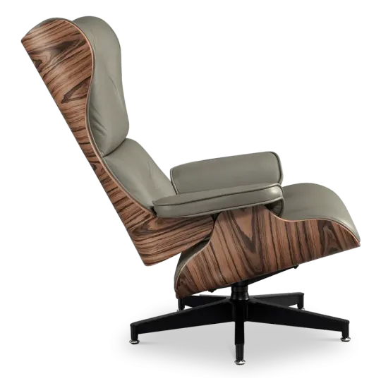 Cavel Lounge Chair Olijf Groen Leer | Naturel Palissander Schalen Cavel Lounge Chair Olijf Groen Leer | Naturel Palissander Schalen