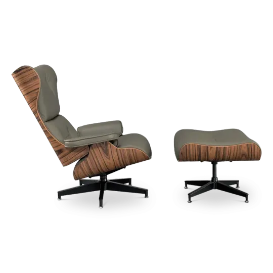 Cavel Lounge Chair Olijf Groen Leer | Naturel Palissander Schalen Cavel Lounge Chair Olijf Groen Leer | Naturel Palissander Schalen
