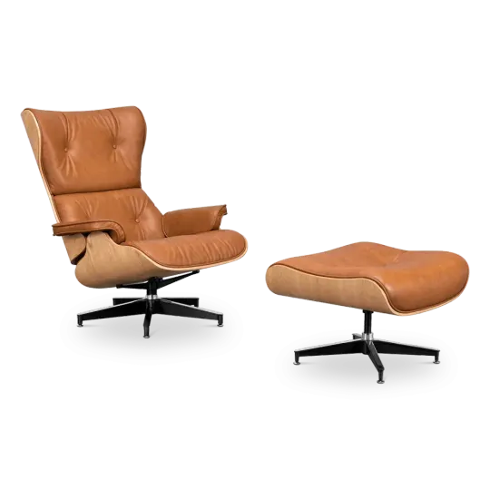 Cavel Lounge Chair Cognac/Bruin Leer | Essen Schalen