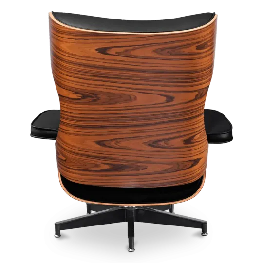 Cavel Lounge Chair Zwart Leer | Palissander Schalen