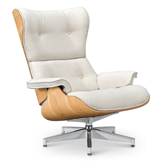 Cavel Lounge Chair Wit Boucle | Essen Schalen