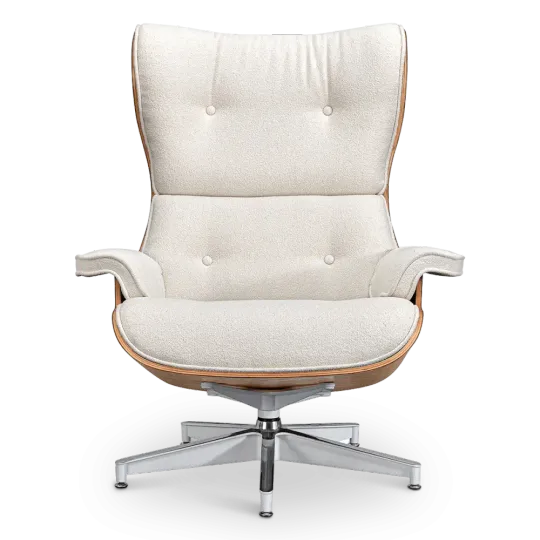 Cavel Lounge Chair Wit Boucle | Essen Schalen
