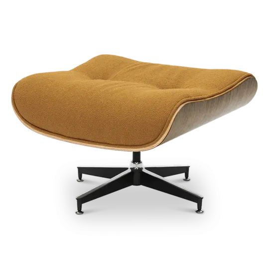 Cavel Lounge Chair Ottoman / Hocker Bruin Bouclé | Walnoot Schaal