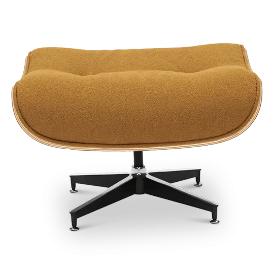 Cavel Lounge Chair Ottoman / Hocker Bruin Bouclé | Walnoot Schaal