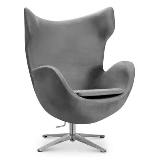 Flag Chair Zilver Grijs Velvet Flag Chair Zilver Grijs Velvet