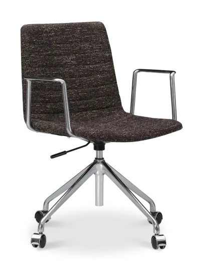 Cavel Lincoln Bureaustoel | Bruin OTE Stof | Chroom