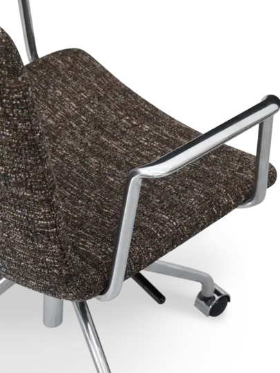 Cavel Lincoln Bureaustoel | Bruin OTE Stof | Chroom