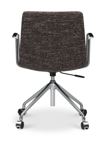 Cavel Lincoln Bureaustoel | Bruin OTE Stof | Chroom