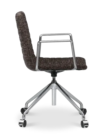 Cavel Lincoln Bureaustoel | Bruin OTE Stof | Chroom