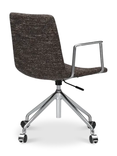 Cavel Lincoln Bureaustoel | Bruin OTE Stof | Chroom