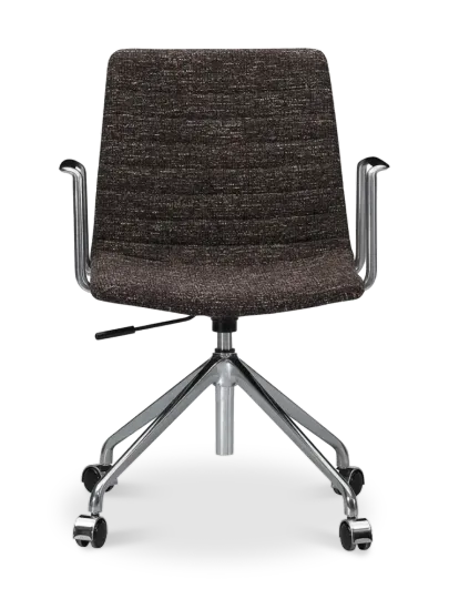 Cavel Lincoln Bureaustoel | Bruin OTE Stof | Chroom