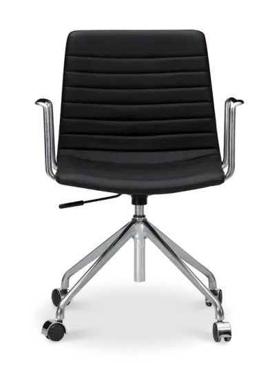 Cavel Lincoln Bureaustoel | Zwart PU Leer | Chroom Cavel Lincoln Bureaustoel | Zwart PU Leer | Chroom