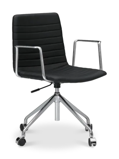 Cavel Lincoln Bureaustoel | Zwart PU Leer | Chroom Cavel Lincoln Bureaustoel | Zwart PU Leer | Chroom