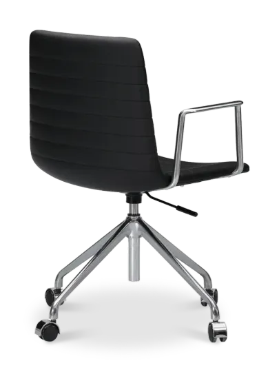 Cavel Lincoln Bureaustoel | Zwart PU Leer | Chroom Cavel Lincoln Bureaustoel | Zwart PU Leer | Chroom