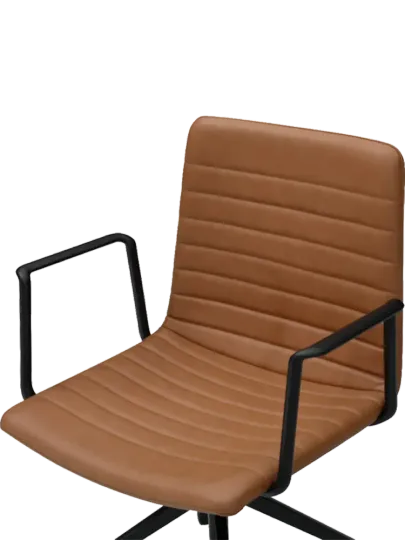 Cavel Lincoln Bureaustoel | Cognac PU Leer | Mat Zwart Cavel Lincoln Bureaustoel | Cognac PU Leer | Mat Zwart