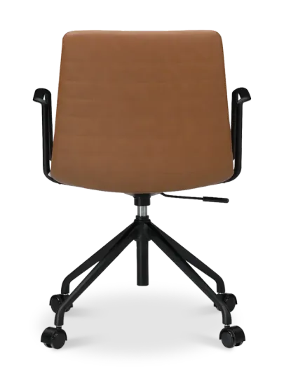 Cavel Lincoln Bureaustoel | Cognac PU Leer | Mat Zwart Cavel Lincoln Bureaustoel | Cognac PU Leer | Mat Zwart